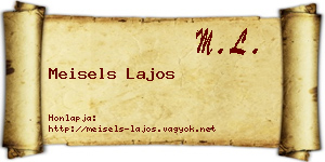 Meisels Lajos névjegykártya